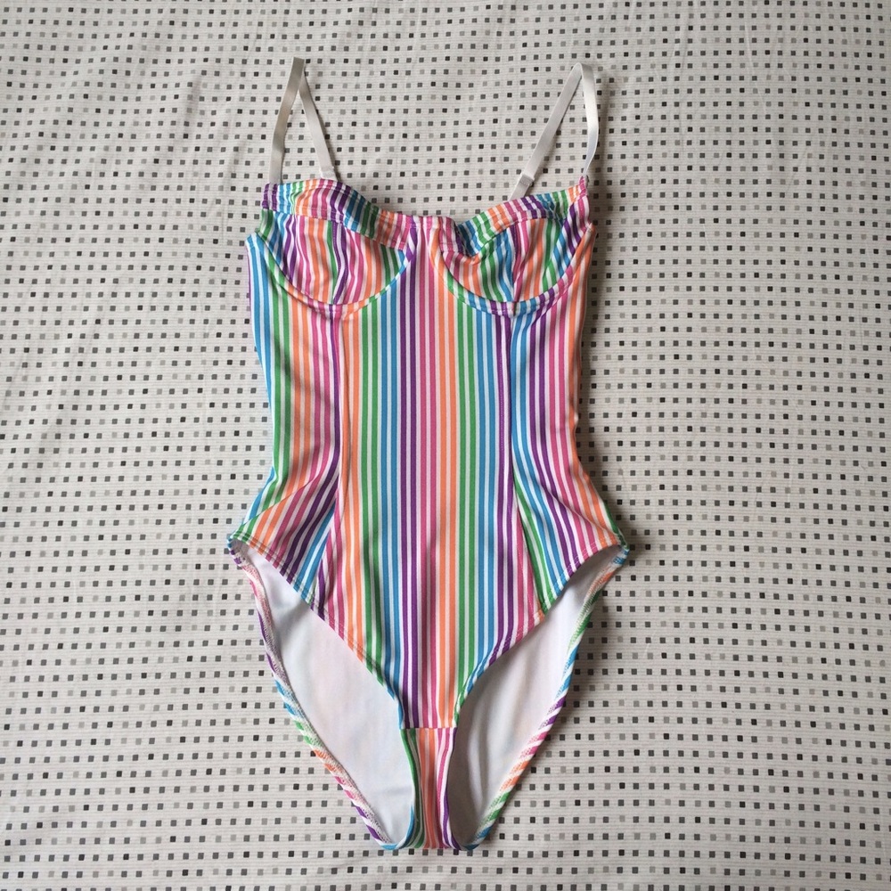 American Apparel Rainbow Striped One-Piece Top